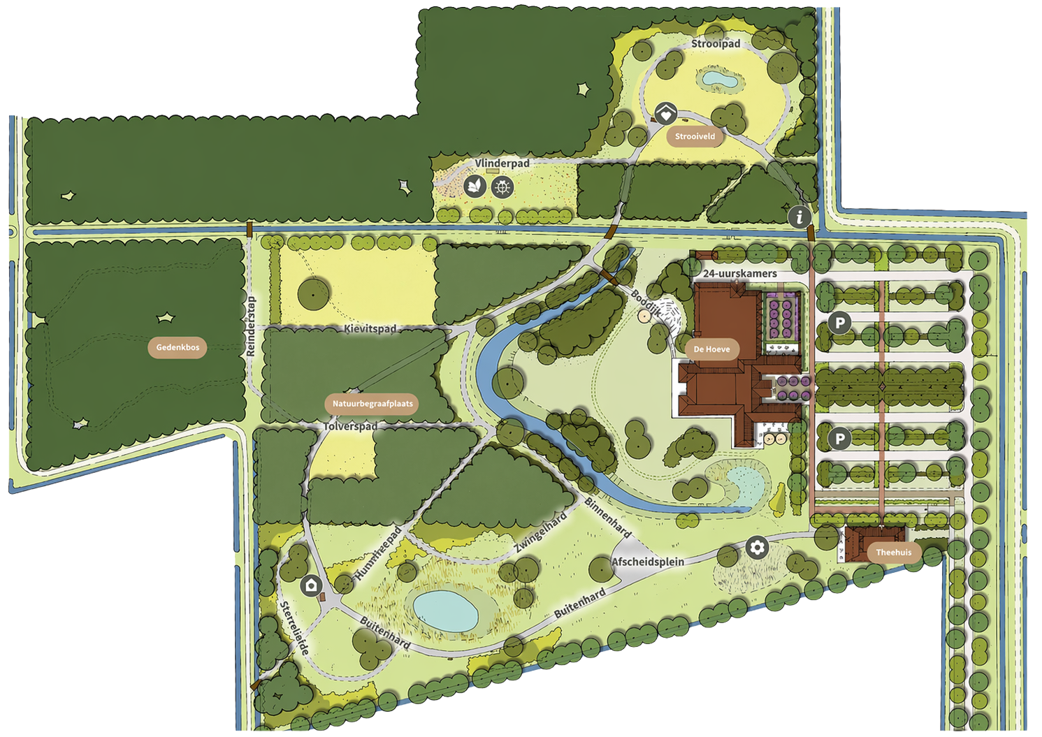 plattegrond natuurbegraafplaats en crematorium Nederweert hoeve de zwingel